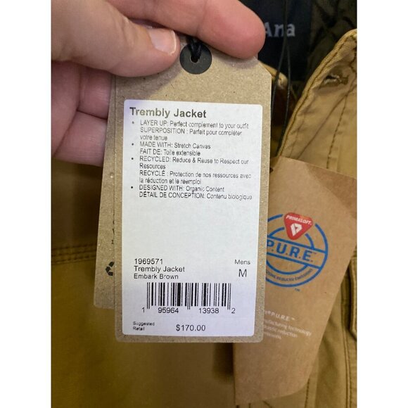 Men's PrAna Trembly Canvass Insulated Stretch  Jacket Medium  Brown MSRP 170 - Picture 3 of 5